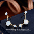 fashion women earring, new designs gold earring, flower shape zircon 18k gold plated earring JWE2476B